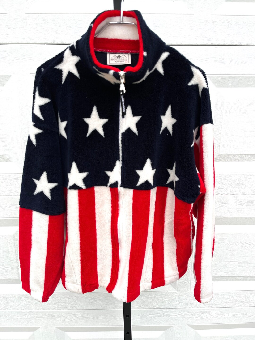 Black Mountain USA American Flag Fleece Jacket L Stars Stripes Etsy
