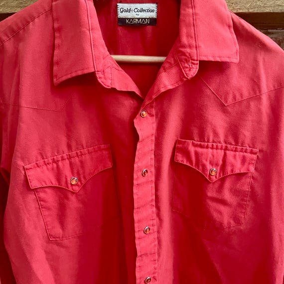 Vintage Pearl snap button down collared shirt Kar… - image 2