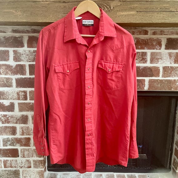 Vintage Pearl snap button down collared shirt Kar… - image 1