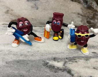 Vintage lot of 3 California Raisins figures