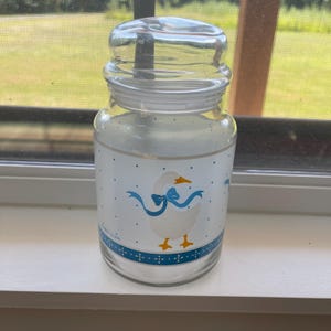 Libbey glass canister featuring a white goose