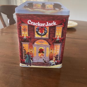 Vintage collectible tins/canisters-Fig Newton Tin Box Nabisco 100th Anniversary 1891-1991 Ltd Ed Tin Canister, Cracker Jack Holiday Village