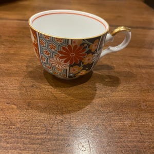 Vintage Japanese Arita Imari Fan Fine China Cup