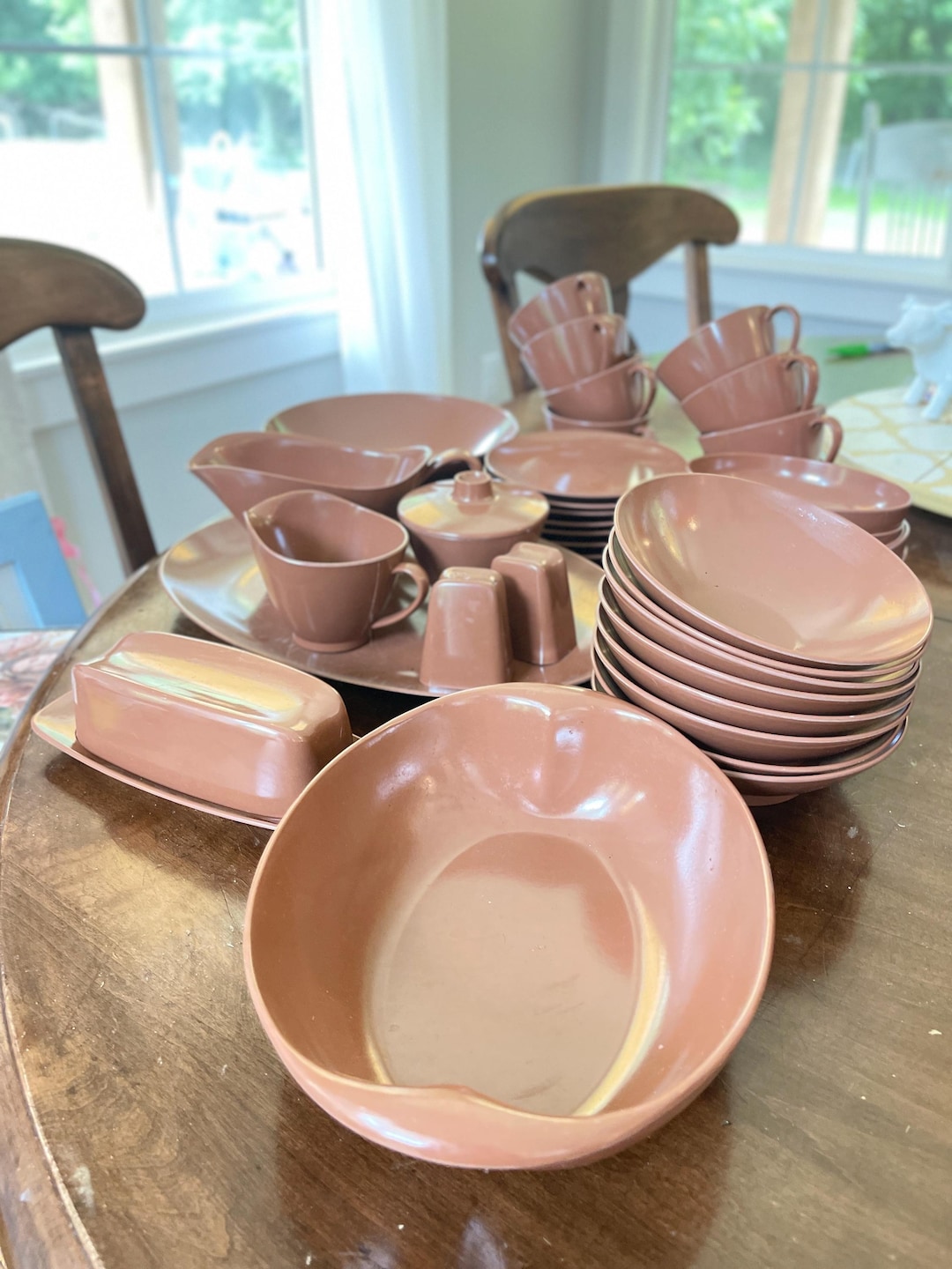 Melmac Mid Century Modern Yellow Melamine Cups, Bowls, & Serving