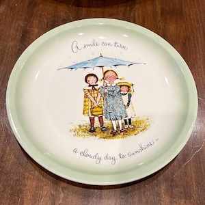 vintage Holly Hobbie collector&#39;s plate-A Smile Can turn a cloudy day to sunshine