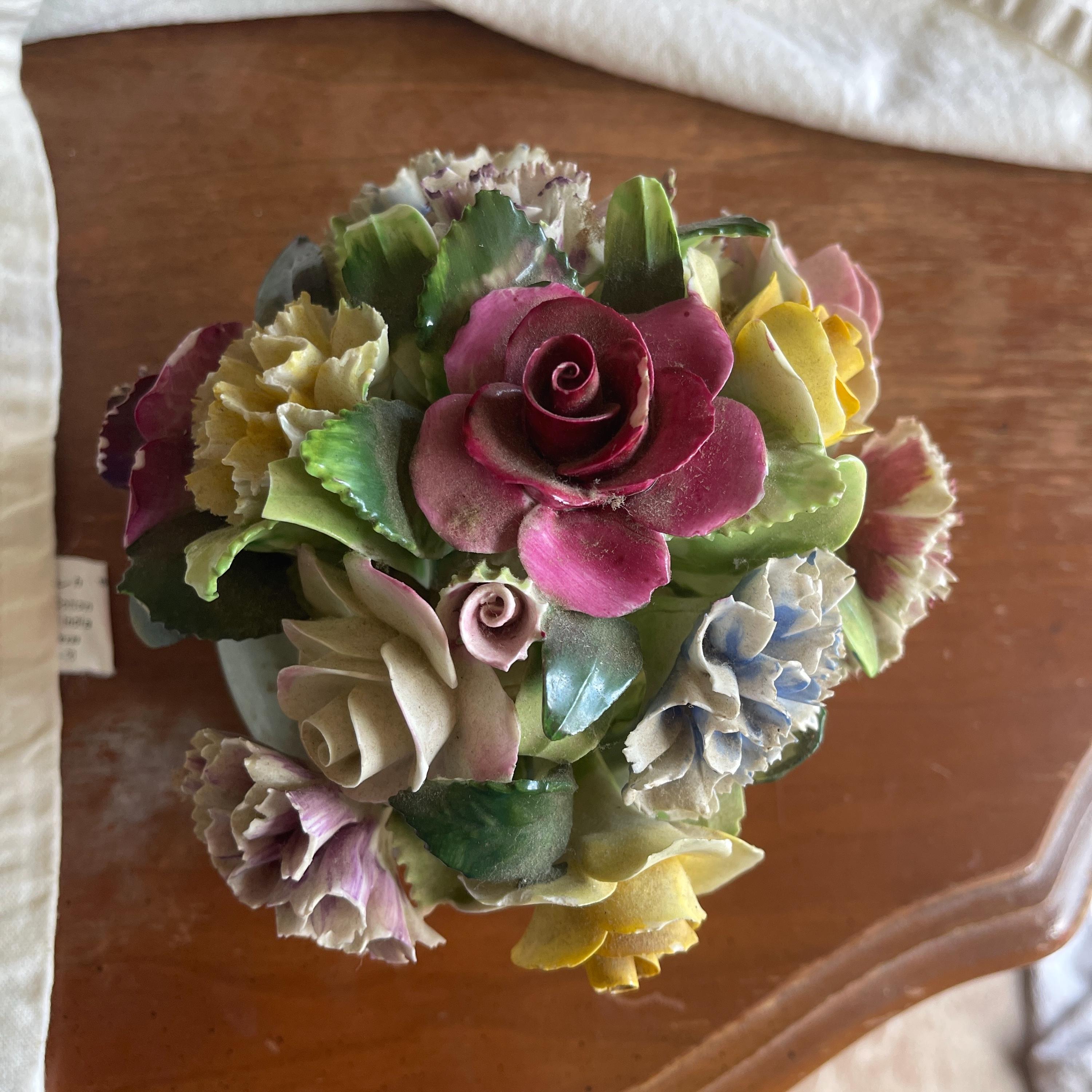 ボーンチャイナ　花　置物　5点 ボーンチャイナ 花 置物 5点 ボーンチャイナ 花 置物 5点 ボーン