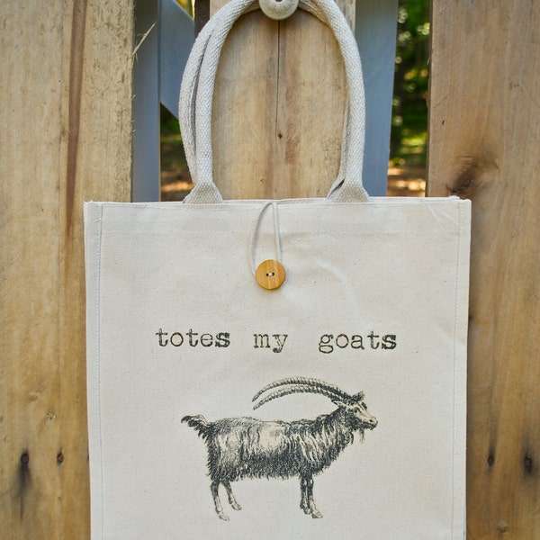 Totes My Goats Natural Canvas Tote Bag