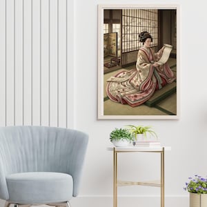 Japanese Heian Era Wall Art Set of 5 | Printable Japanese Art | Traditional Japan Decor | Digital Download