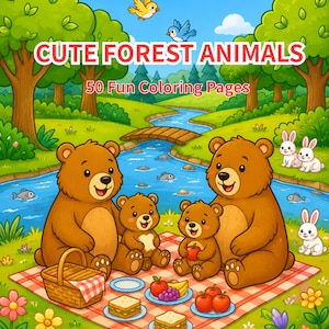 Cute Forest Animals Coloring Pages | 50 Printable Woodland Animal Coloring Sheets for Kids and Adults