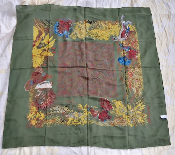 Loden Green Woodland Print Christian Dior Scarf/V… - image 3