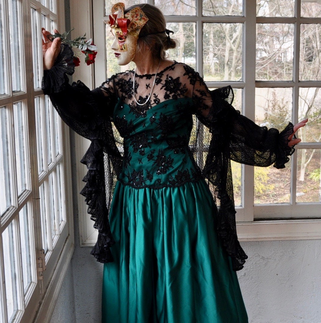 plus size emerald green sequin dress Elena Long-Sleeve Pattern Sequin Gown main image 1