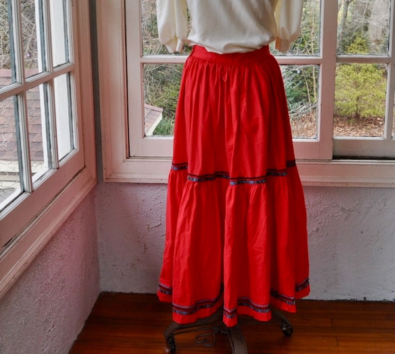 Bright Red Vintage Peasant Skirt/Banana Republic … - image 3