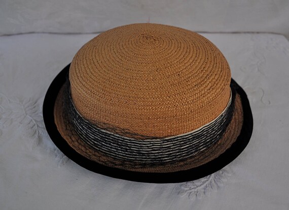 Vintage Straw Mini Fascinator Hat/Vintage 1930s 19