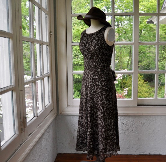 Vintage Adrianna Papell Silk Chiffon Midi Dress/B… - image 2