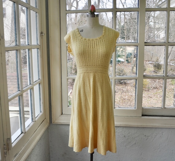 butter yellow crochet dress Miss Selfridge - Crochet Long Sleeve Mini Dress - Women - Acrylic/Cotton/Polyester - S