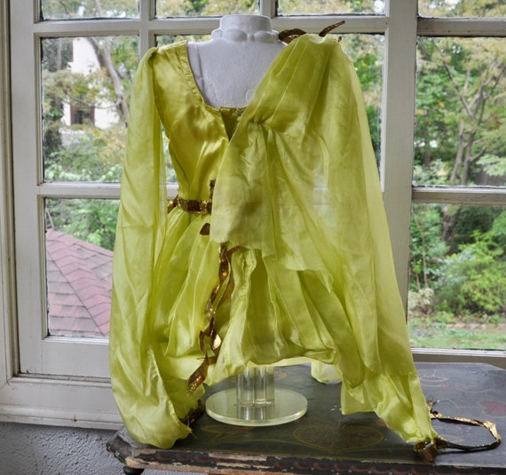 Child's Vintage Handmade Silk Fairy Costume/Chart… - image 3