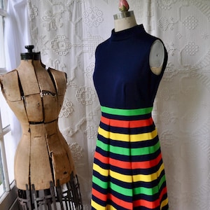 Mod Color Block Vintage 1960s70s Black White Mini Dress Suit