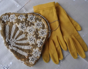 1920s Beaded Evening Bag: Ivory Satin Flapper Handbag with Zardozi Embroidery
