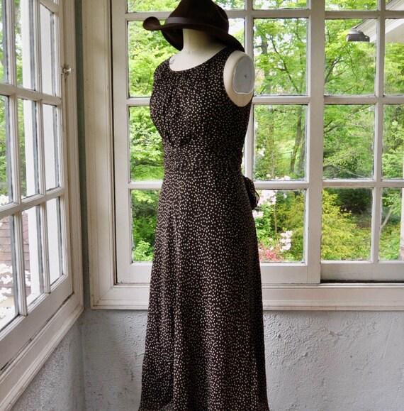 Vintage Adrianna Papell Silk Chiffon Midi Dress/B… - image 1
