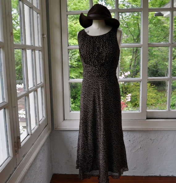 Vintage Adrianna Papell Silk Chiffon Midi Dress/B… - image 3