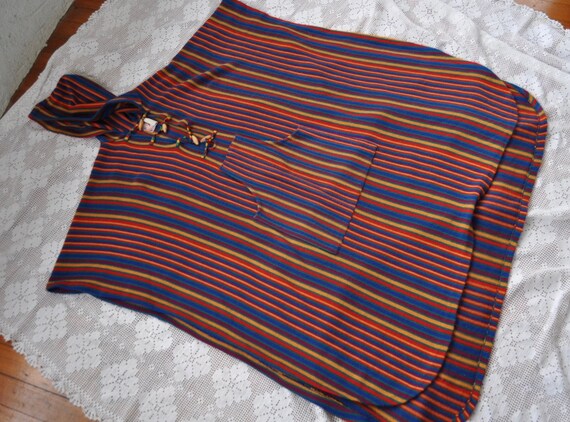 Vintage Rainbow Hippie Poncho/Vintage 1960s 1970s… - image 5