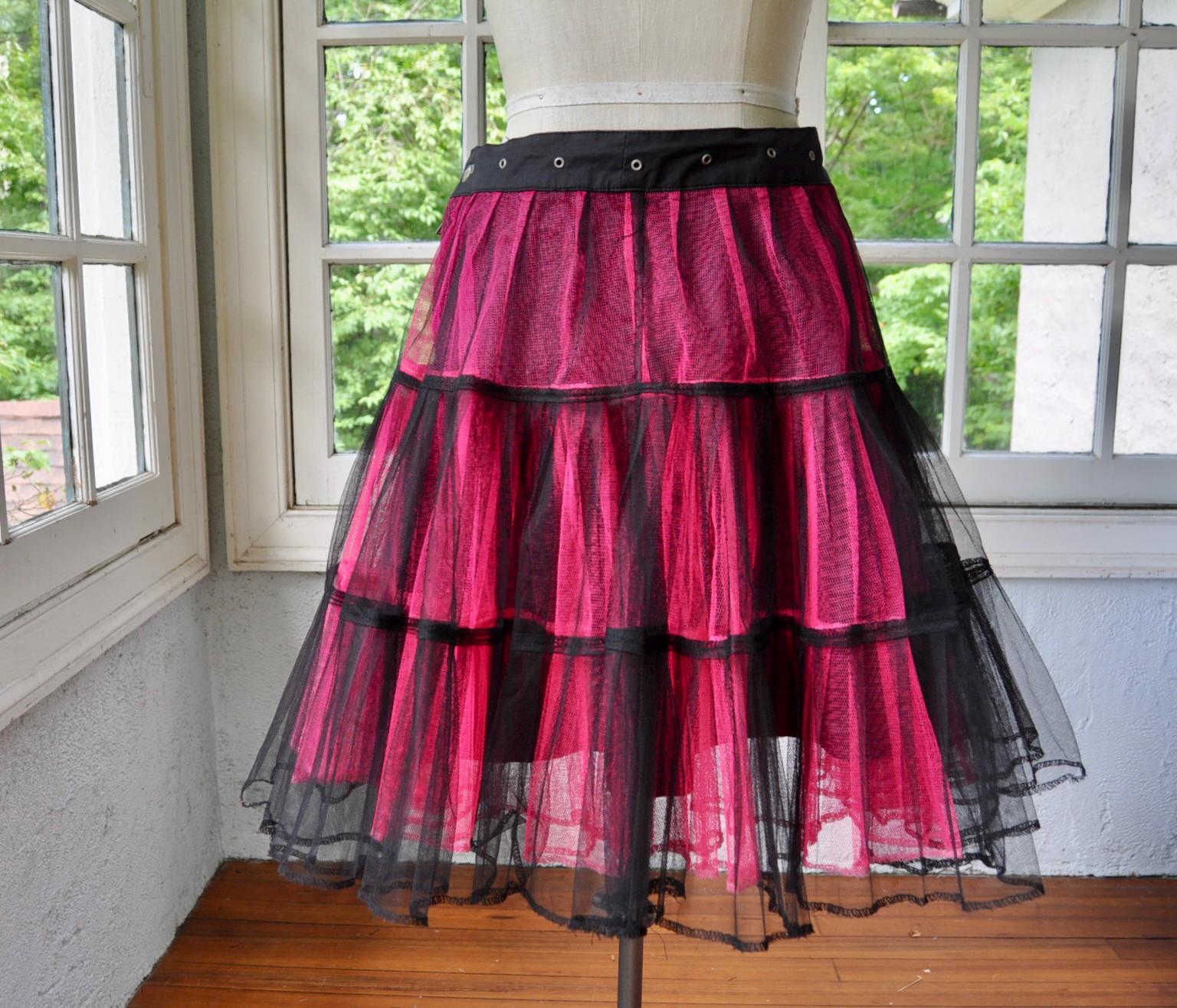 Genuine Vintage 1990s Tripp NYC Goth Punk Hot Pink and Black Genuine Vintage 1990s Tripp NYC Goth Punk Hot Pink and Black