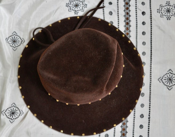 Vintage Adolfo Dark Brown Women’s Fedora Hat/Vint… - image 3