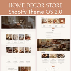 Home Decor Store Shopify Theme, OS 2.0, Elegant Minimal Website Template for Home Decor and Candles Shop, Free Installation and Basic Set Up