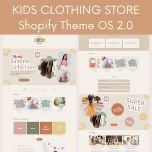 Shopilly Theme Kids Clothing Store, OS 2.0, Kinderkleidung Boutique Website Template, Baby und Kinder Shop-Design für Kid-Marken