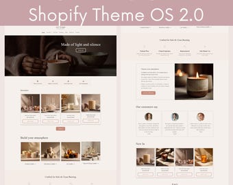 Candle Store Shopify Theme, OS 2.0, Elegant Minimal Website Template for Candles and Home Decor Shop, Free Installation and Basic Set Up