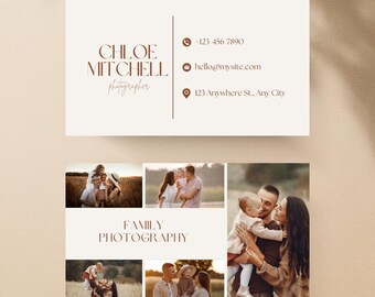 Photography Business Card, Editable Canva Template, Photographer Contacts and Portfolio, Service Presentation, 3.5x2 Double Sided