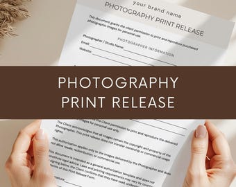 Fotografie Druck Freigabe Form Canva Vorlage, Erlaubnis Form zum Drucken von Fotos, Autorisierung zur Verwendung von Fotos, Fotograf Klient Rechte Form