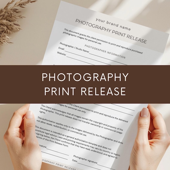 Photography Print Release Form Canva Template, Permission Form to Print Photos, Authorization to Use Photos, Photographer Client Rights Form