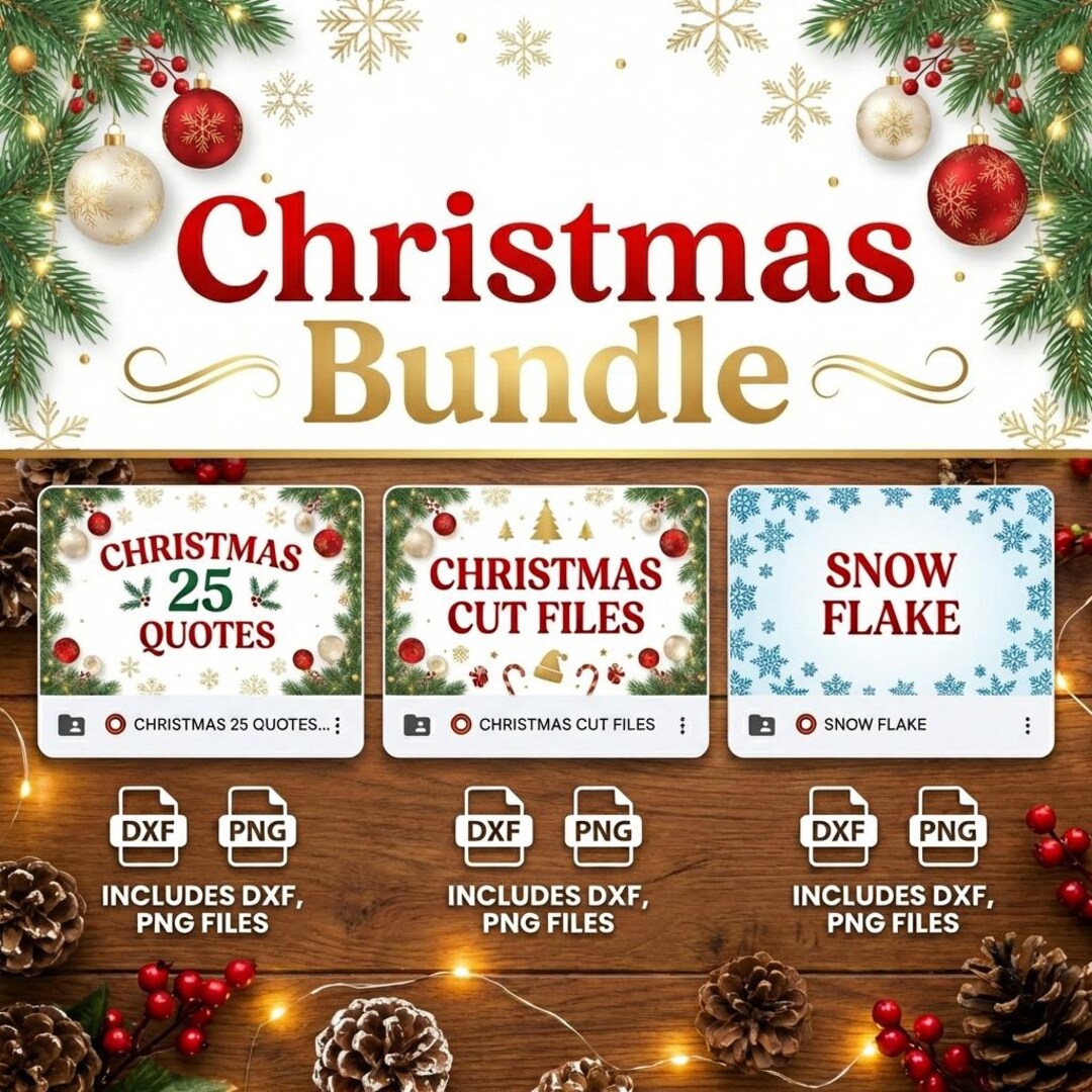 Christmas Bundle SVG DXF PNG Digital Bundle - Etsy
