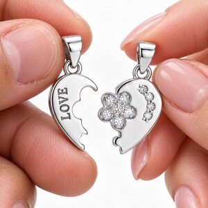 Pendentifs cœur assortis pour couple, breloques puzzle cœur pour collier, bijoux d'amour pour lui et elle, cadeau romantique pour couple, ensemble de pendentifs sans chaîne