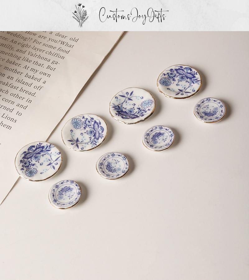 Tableware Mini 1:12 Scale Miniature Tableware Set, Dollhouse Ceramic Tea Cup Set, Mini ...