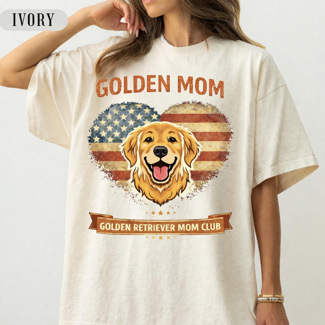 Golden Retriever Mom Club Shirt, Dog Mom Gift, Vintage USA Golden ...