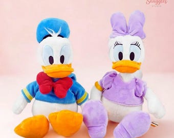 Conjunto de Pelúcias do Pato Donald e da Margarida - Personagens Fofos de Desenho Animado, Bonecos de Pelúcia Macios, Presente Ideal para Decoração de Quarto Infantil