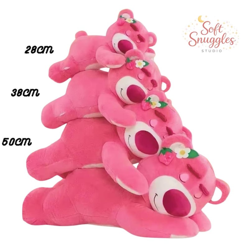 Giant Lotso Pink Bear Plush Toy Story Large Kawaii Teddy Bear Pillow Cute Sleeping Stuffed Animal Gift image 6