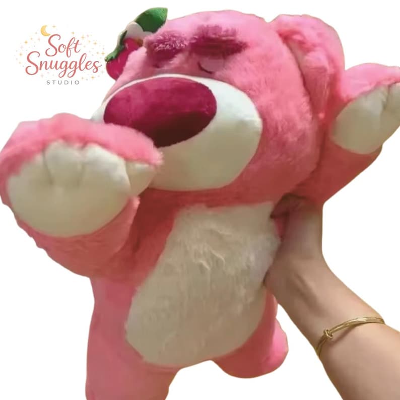 Giant Lotso Pink Bear Plush Toy Story Large Kawaii Teddy Bear Pillow Cute Sleeping Stuffed Animal Gift image 5