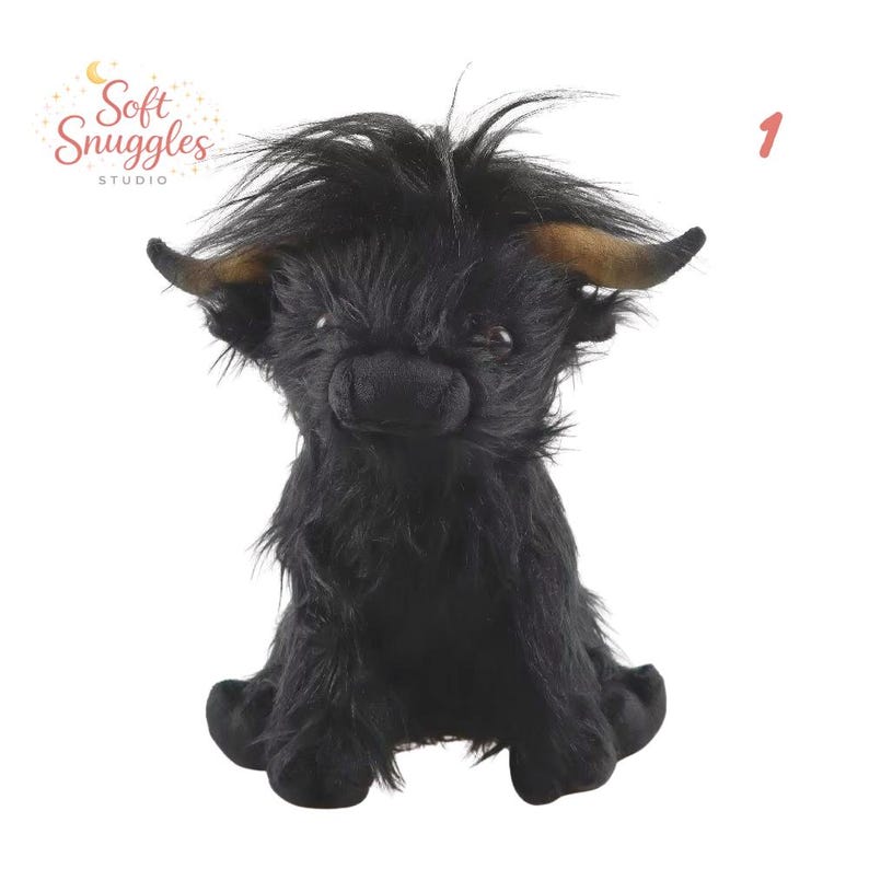 Highland Cow Plush Toy Cute Fluffy Cow Stuffed Animal Soft Farm Animal ...