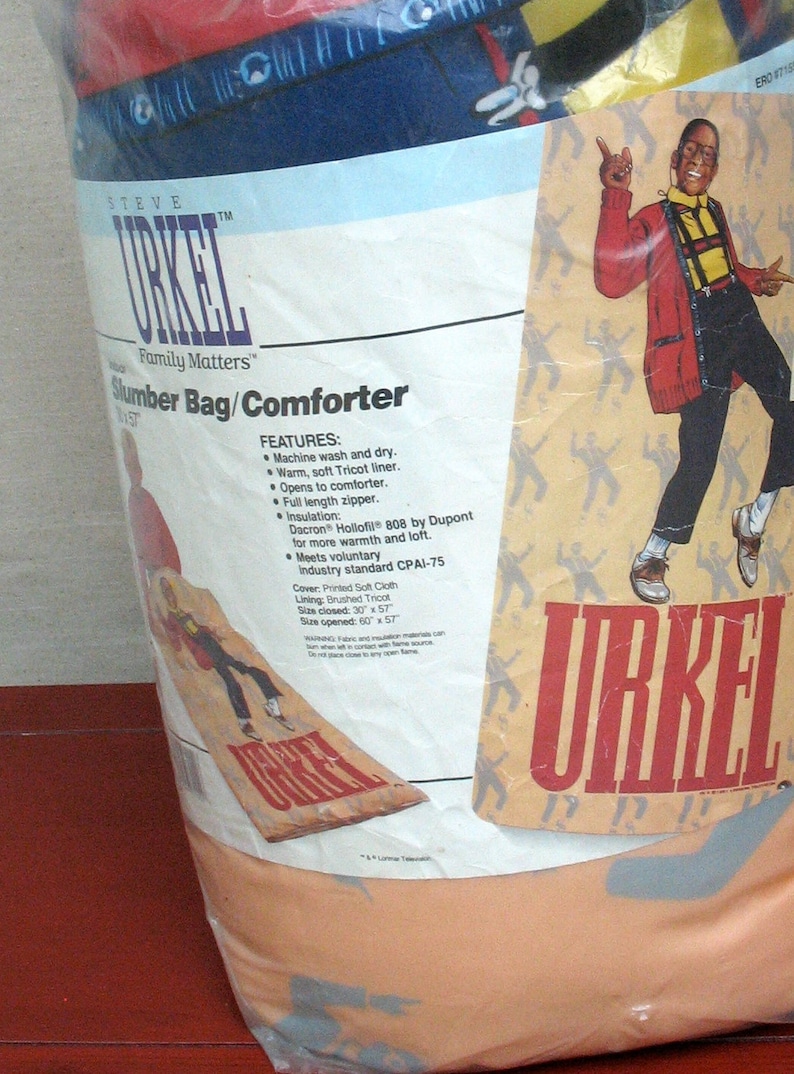 Urkel Vintage Sleeping Bag 1991 Family Matters Steve Etsy