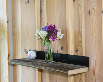 Rustic Shelf from Reclaimed Wood, Authentic Aged Wood Shelves