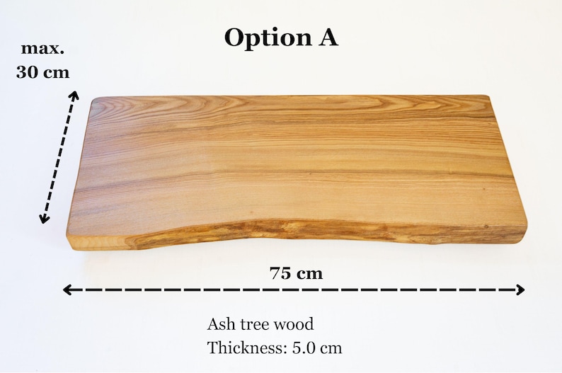 Rustic live edge desk shelf crafted from solid ash wood, natural wood monitor stand that raises screens and organizes workspace while adding authentic wood grain character.