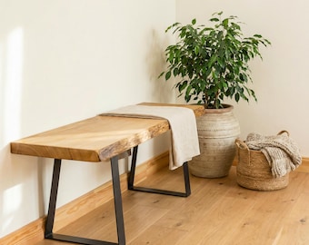 Handmade Live Edge Bench, Solid Wood TV stand, Custom sizes