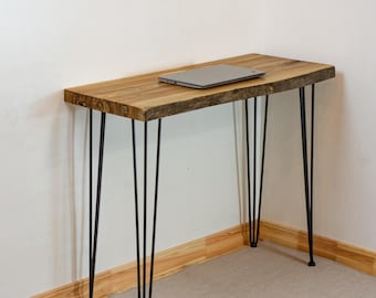 Solid Wood Laptop Desk 100 x 43 cm, Live Edge Writing Table