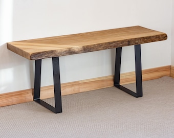 Rustic Live Edge Bench, Solid Wood TV Stand