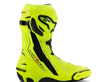 Alpinestars Leather Motorcycle Racing Shoes – Red, White, Black, CE Certified Protection
