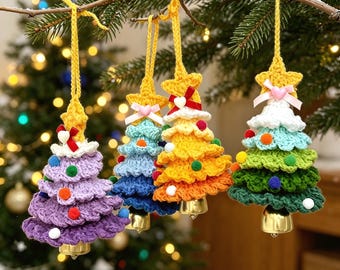 Single Crochet Christmas Tree Ornament, Festive Holiday Tree Decoration, Cozy Christmas Gift, Whimsical Seasonal Decor