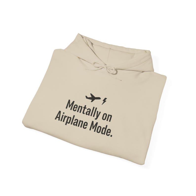 Mentally on Airplane Mode Hoodie, Sarcastic Introvert Burnout Shirt image 5